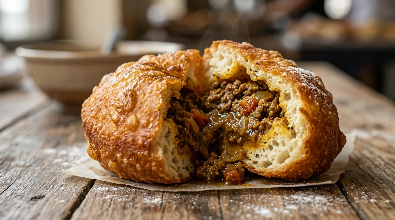 Vetkoek mit Hackfleischfüllung